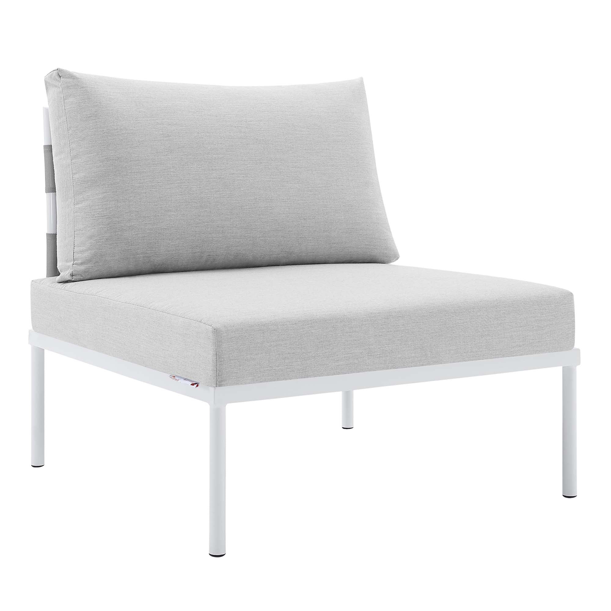 Harmony Sunbrella® Outdoor Patio Aluminum Armless Chair - Gray Gray