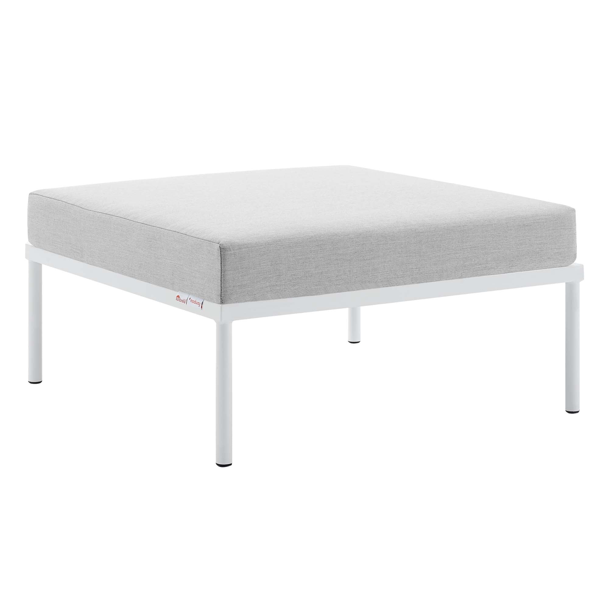 Harmony Sunbrella® Outdoor Patio Aluminum Ottoman - Gray