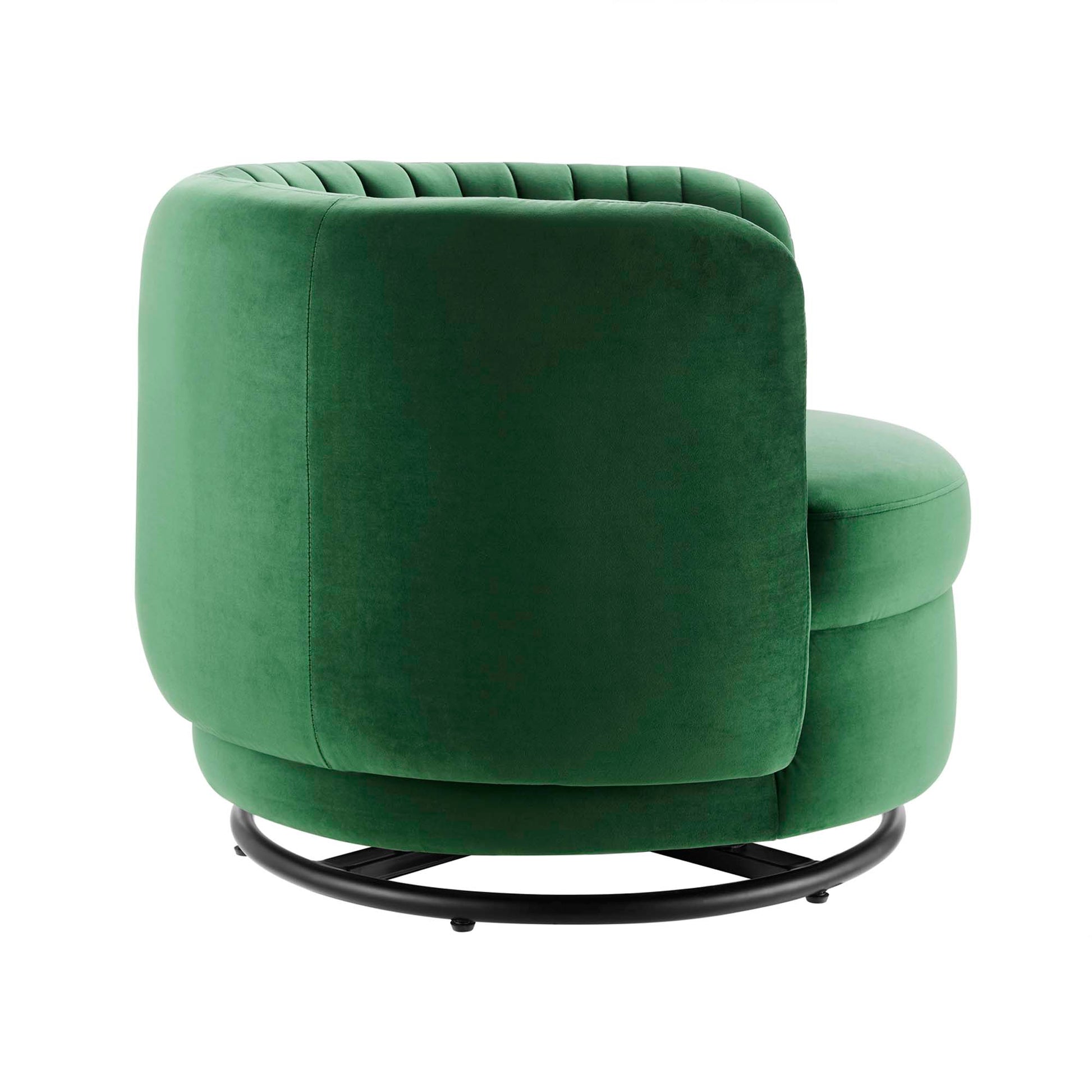 Embrace Tufted Performance Velvet Swivel Chair - Black Gray