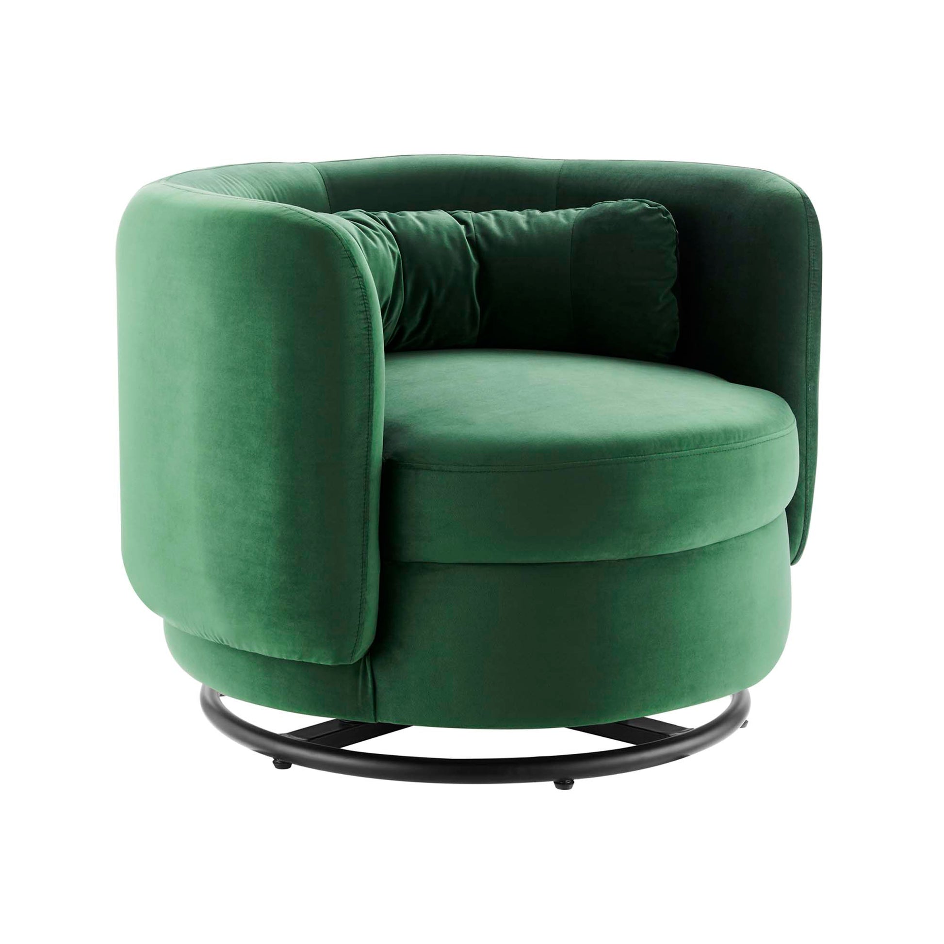 Relish Performance Velvet Swivel Chair - Black Emerald
