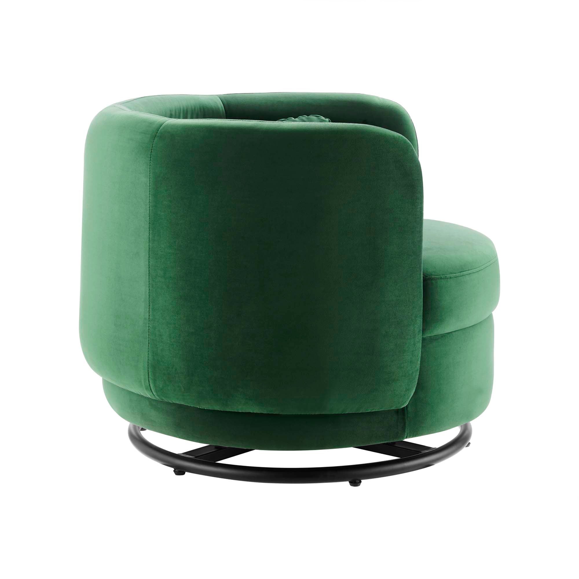 Relish Performance Velvet Swivel Chair - Black Gray