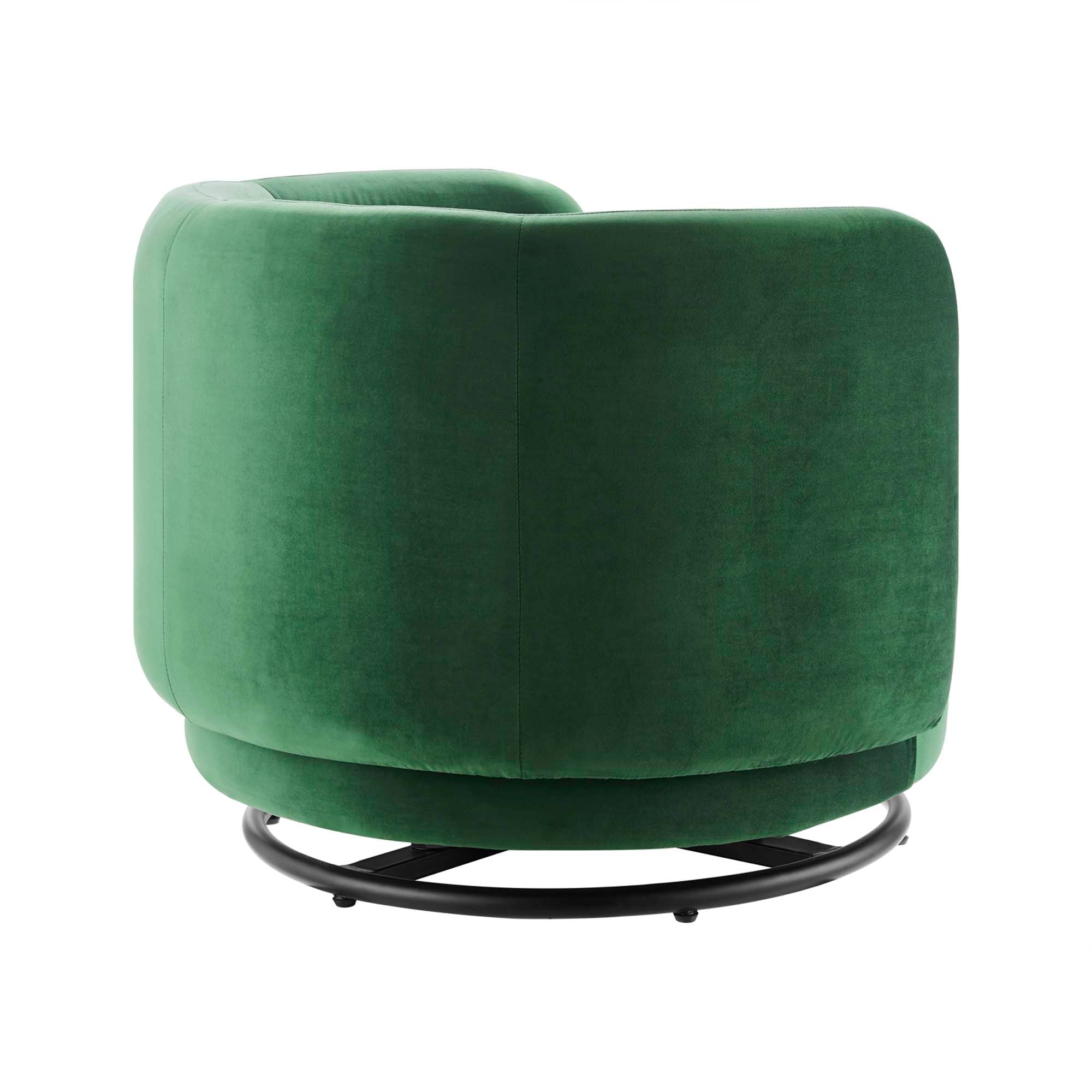 Relish Performance Velvet Swivel Chair - Black Navy