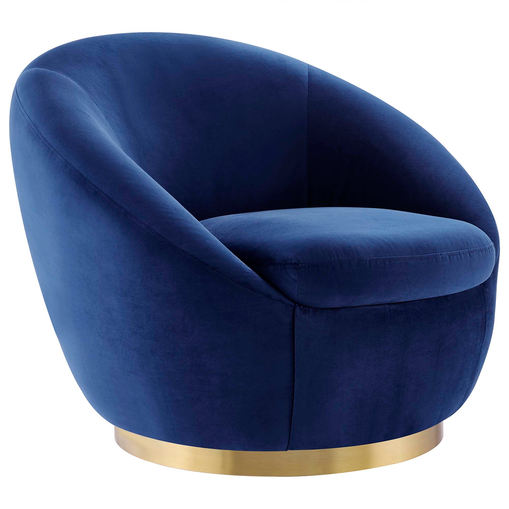 Buttercup Performance Velvet Swivel Chair - Gold Navy