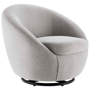Buttercup Upholstered Fabric Swivel Chair - Black Light Gray