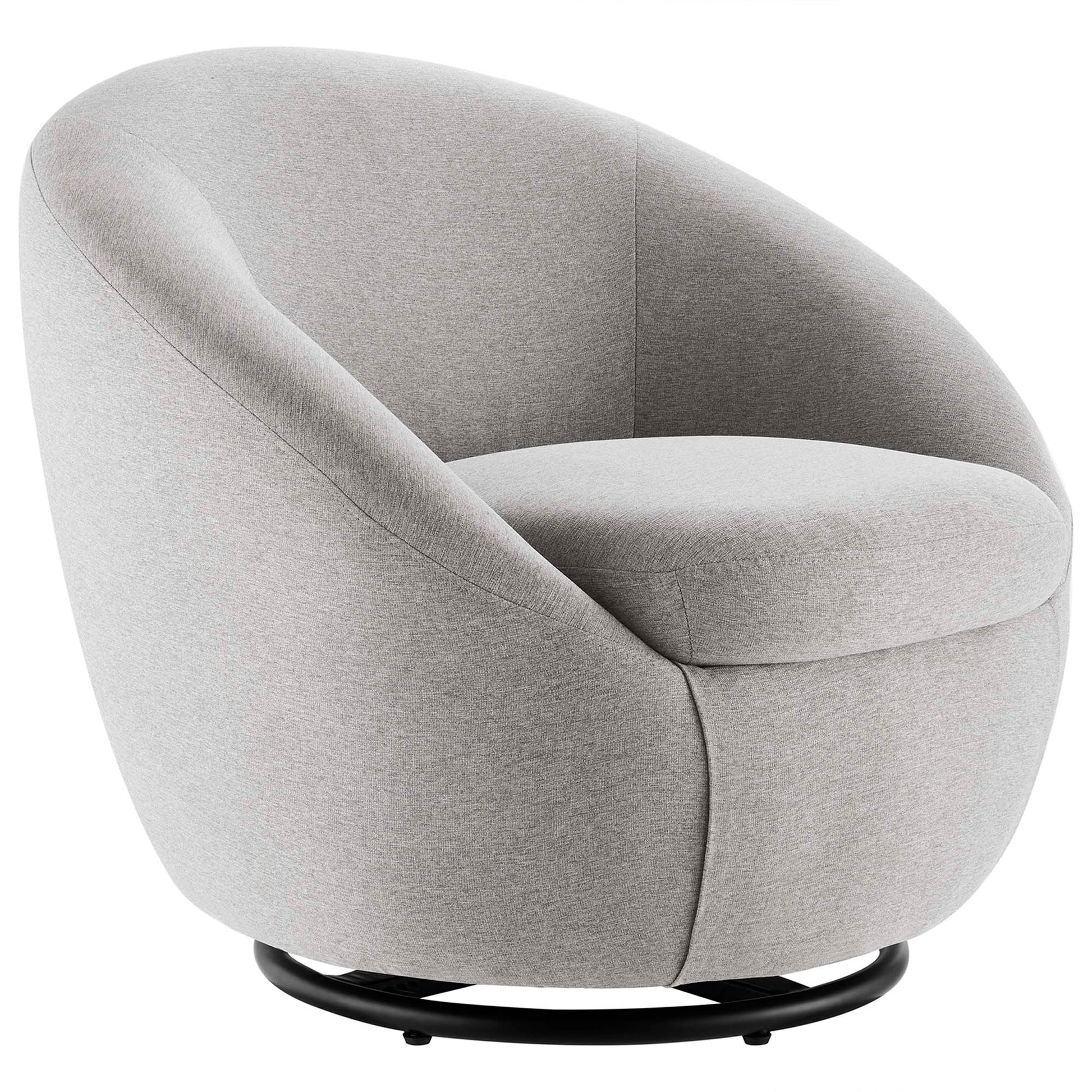 Buttercup Upholstered Fabric Swivel Chair - Black Light Gray