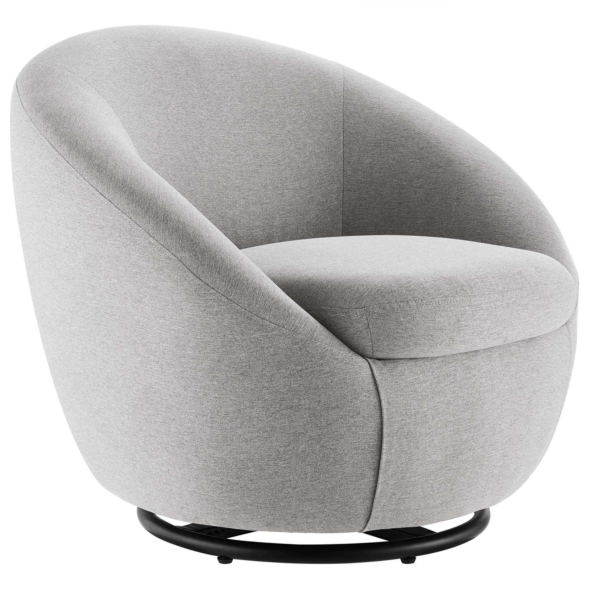 Buttercup Upholstered Fabric Swivel Chair - Black Light Gray
