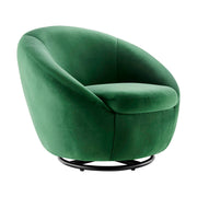 Buttercup Performance Velvet Swivel Chair - Black Emerald
