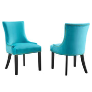 Marquis Performance Velvet Dining Chairs - Set of 2 - Blue