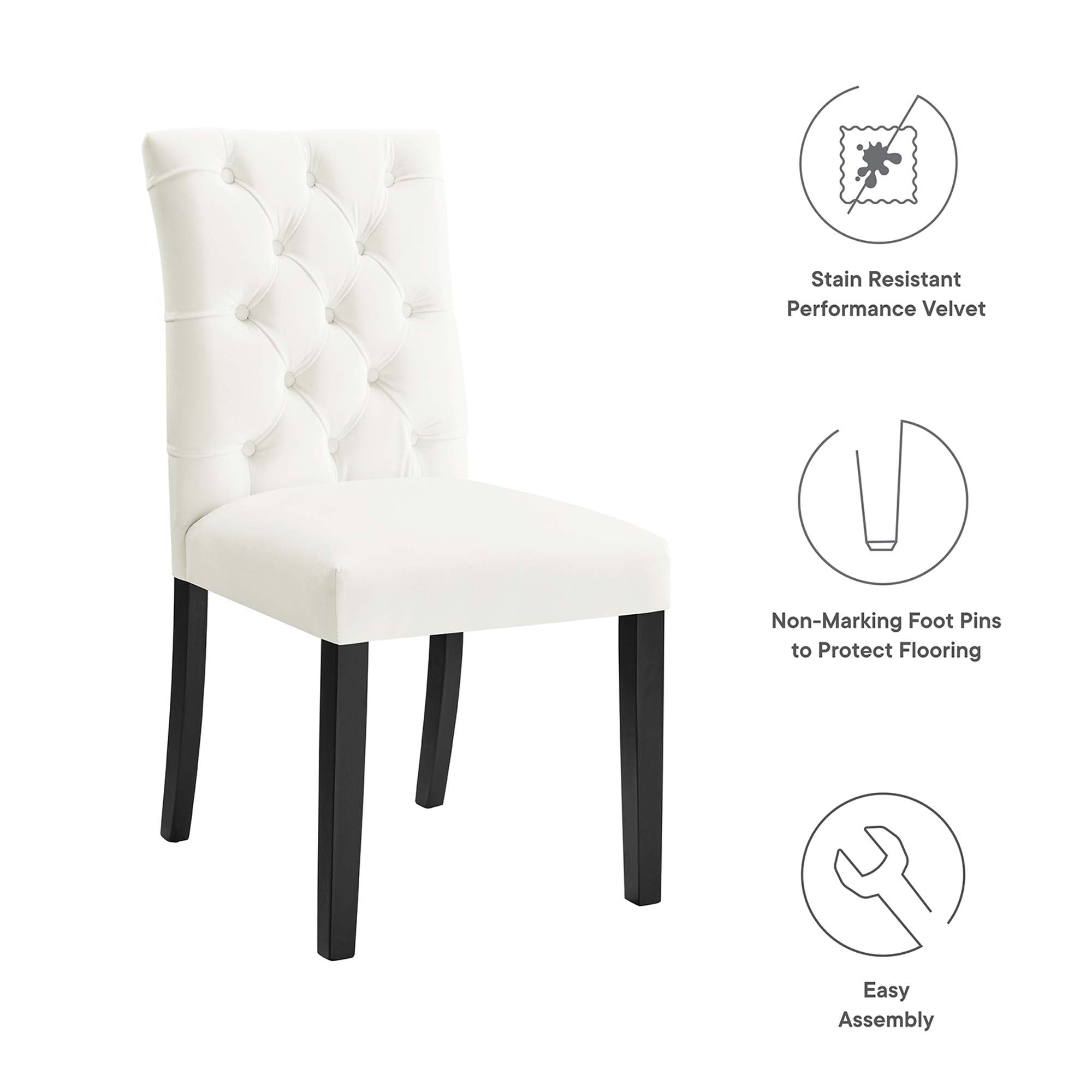 Duchess Performance Velvet Dining Chairs Set of 2