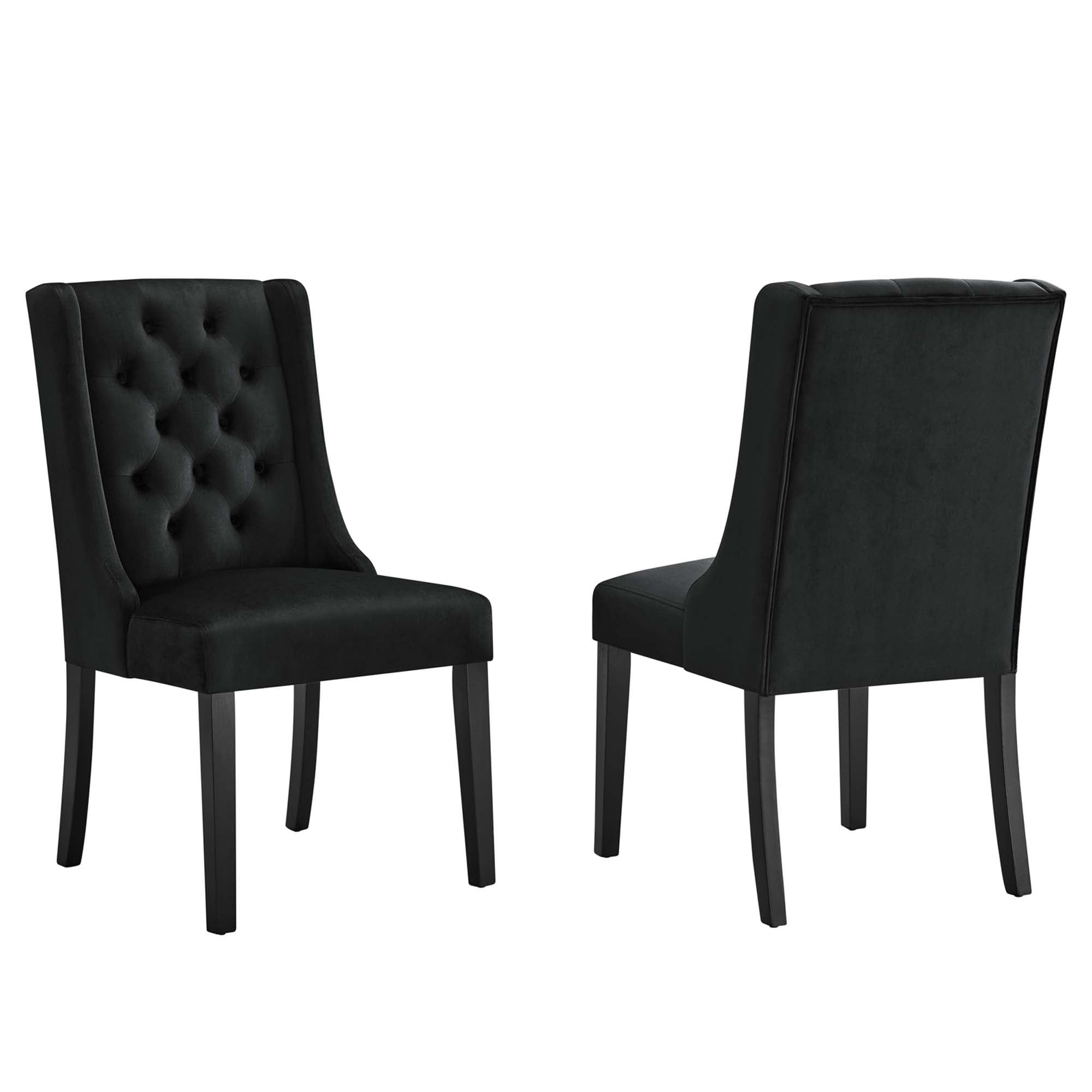 Baronet Performance Velvet Dining Chairs - Set of 2 - Black