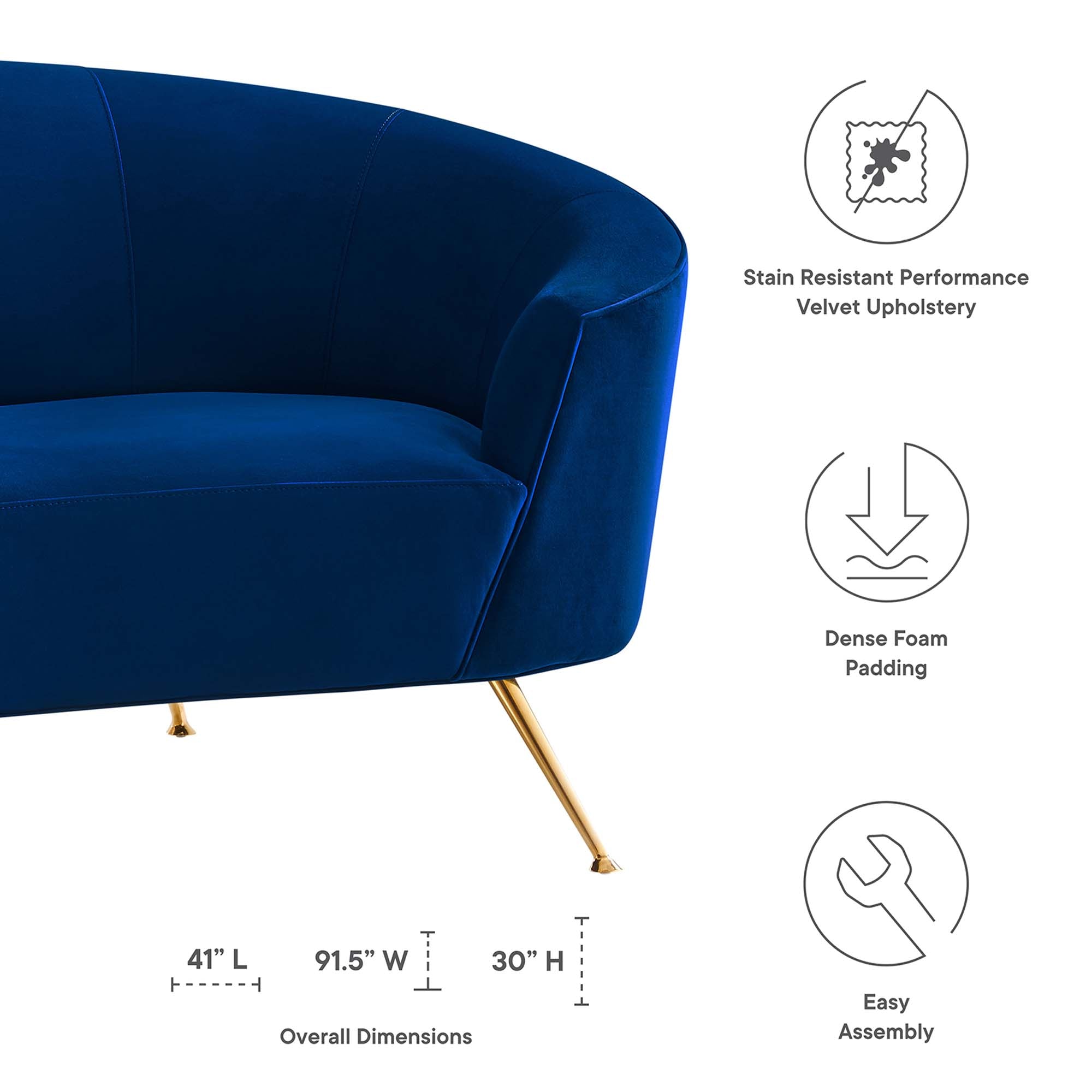 Marchesa Upholstered Performance Velvet Sofa