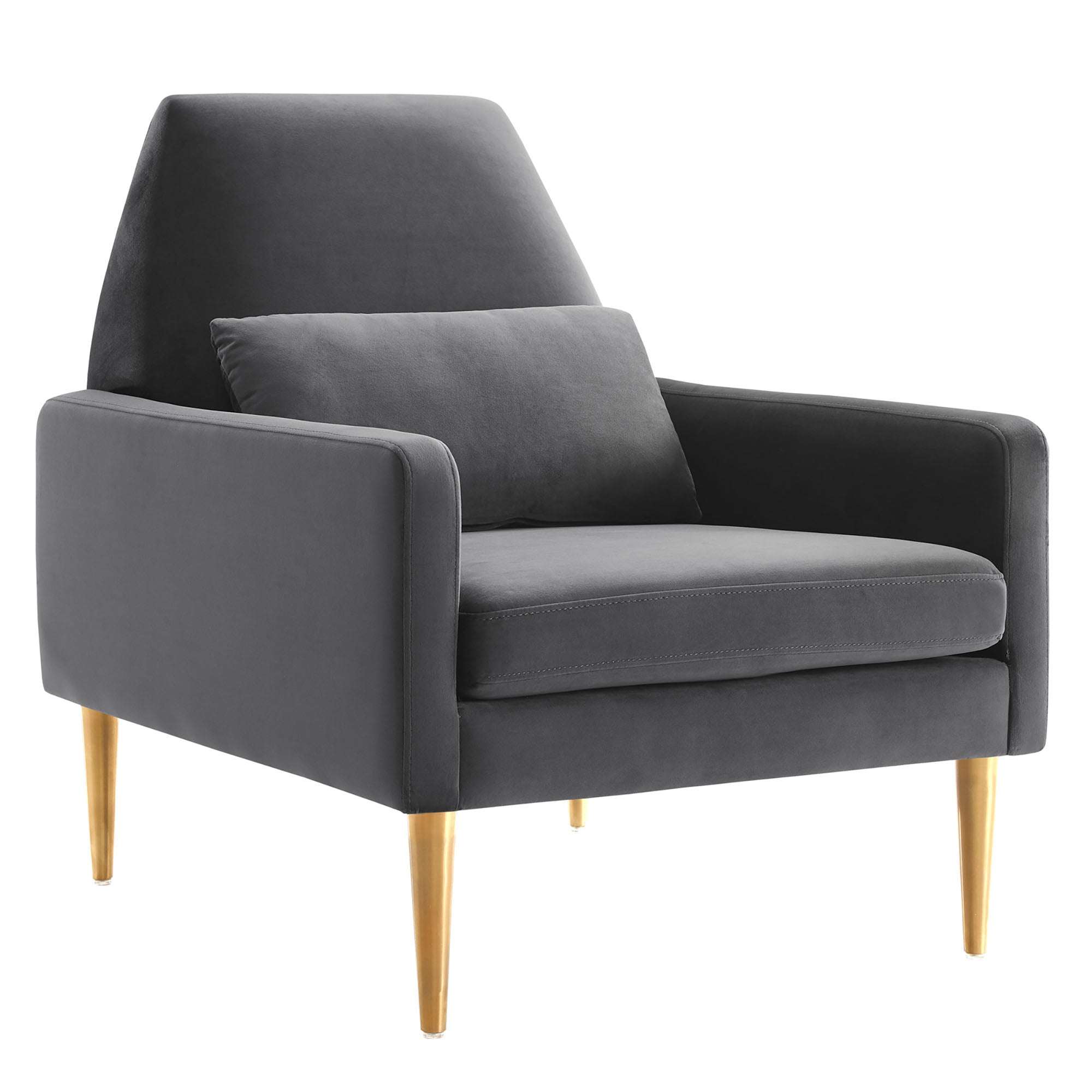 Liliana Performance Velvet Armchair - Charcoal