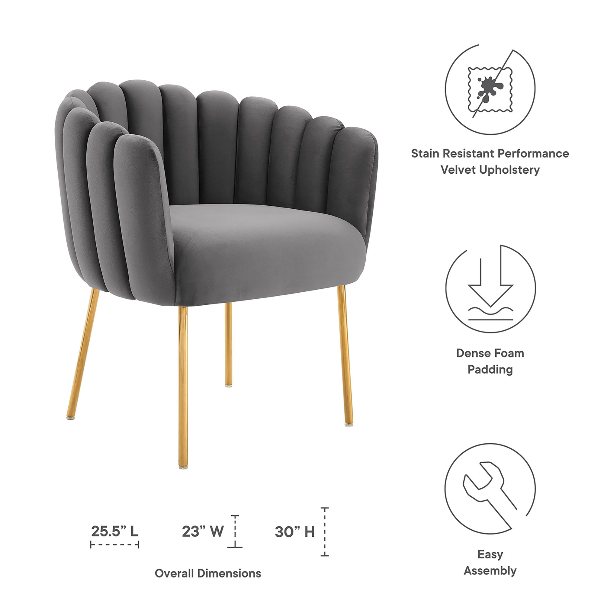 Sanna Channel Tufted Performance Velvet Armchair - Mint