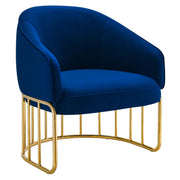 Legacy Performance Velvet Armchair - Navy