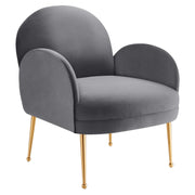Transcend Performance Velvet Armchair - Gray