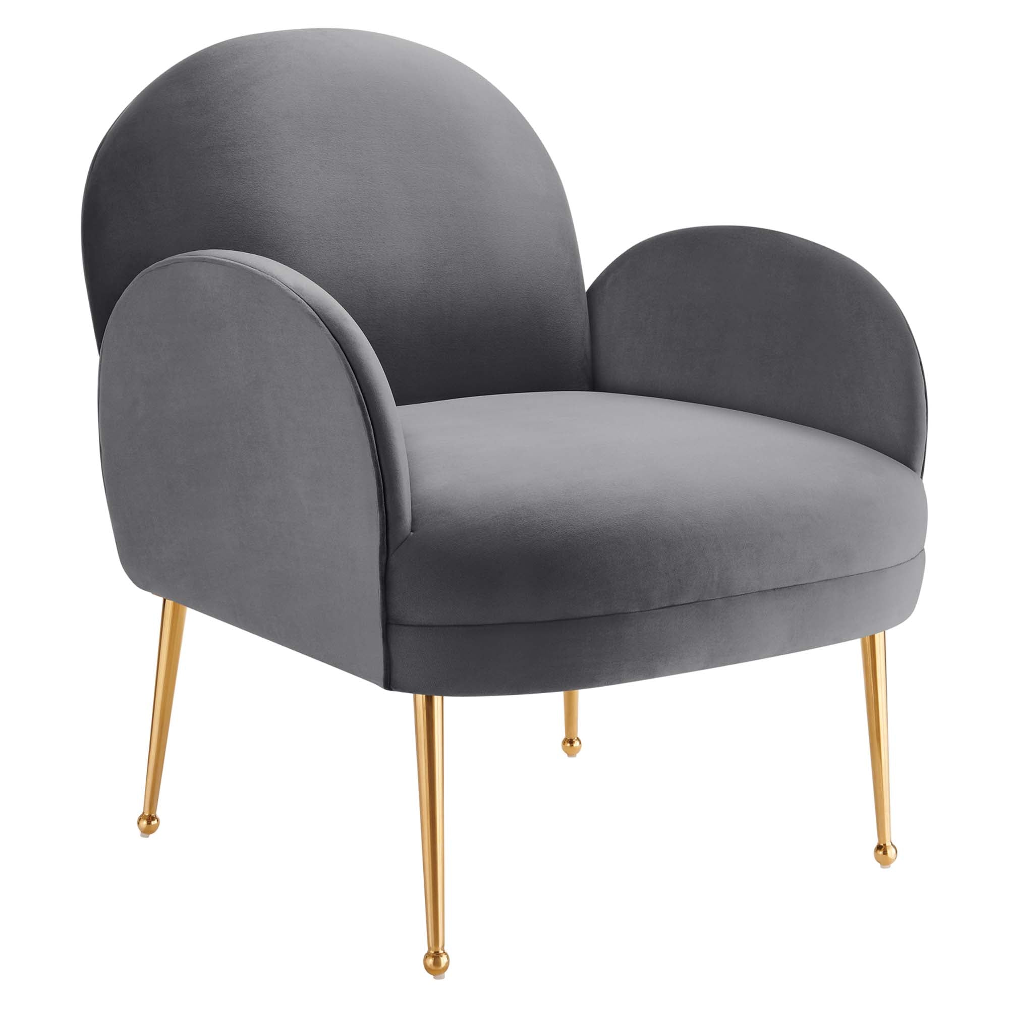 Transcend Performance Velvet Armchair - Gray