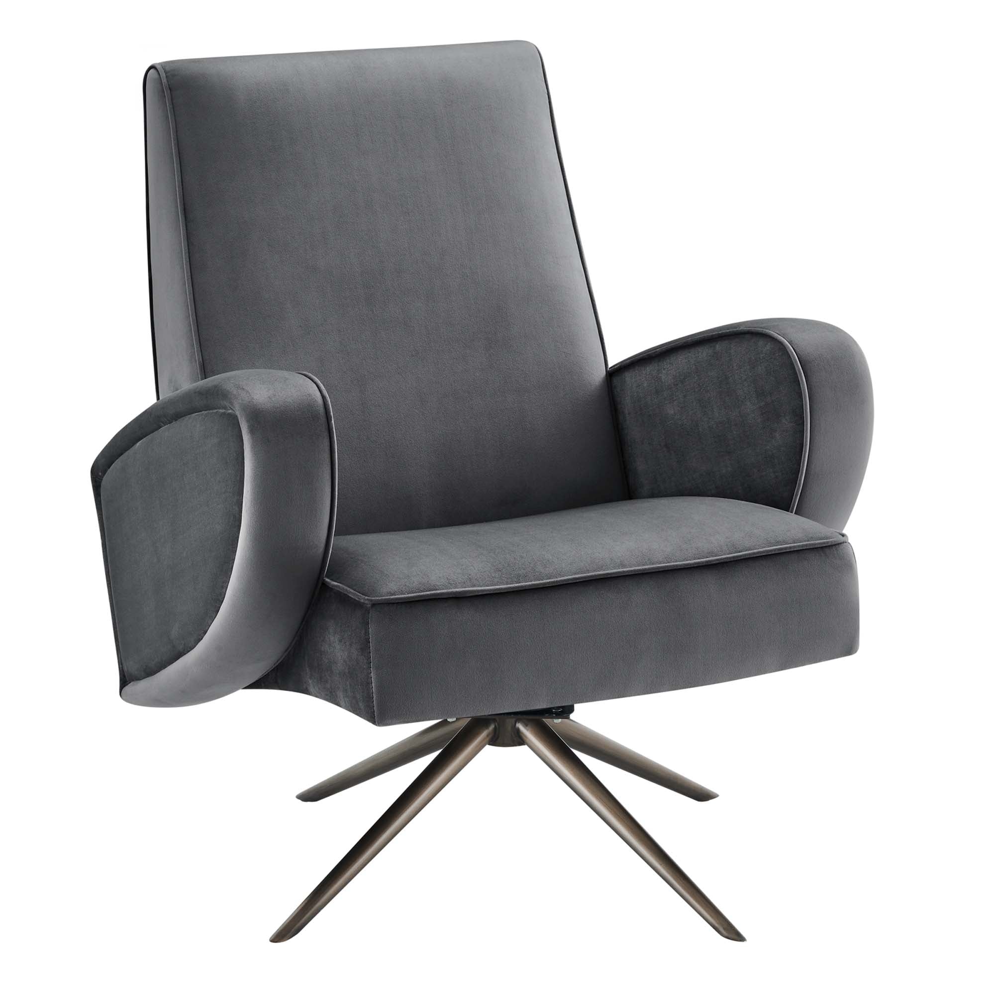 Superior Performance Velvet Swivel Chair - Gray