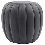 Celebrate Channel Tufted Performance Velvet Ottoman - Gray