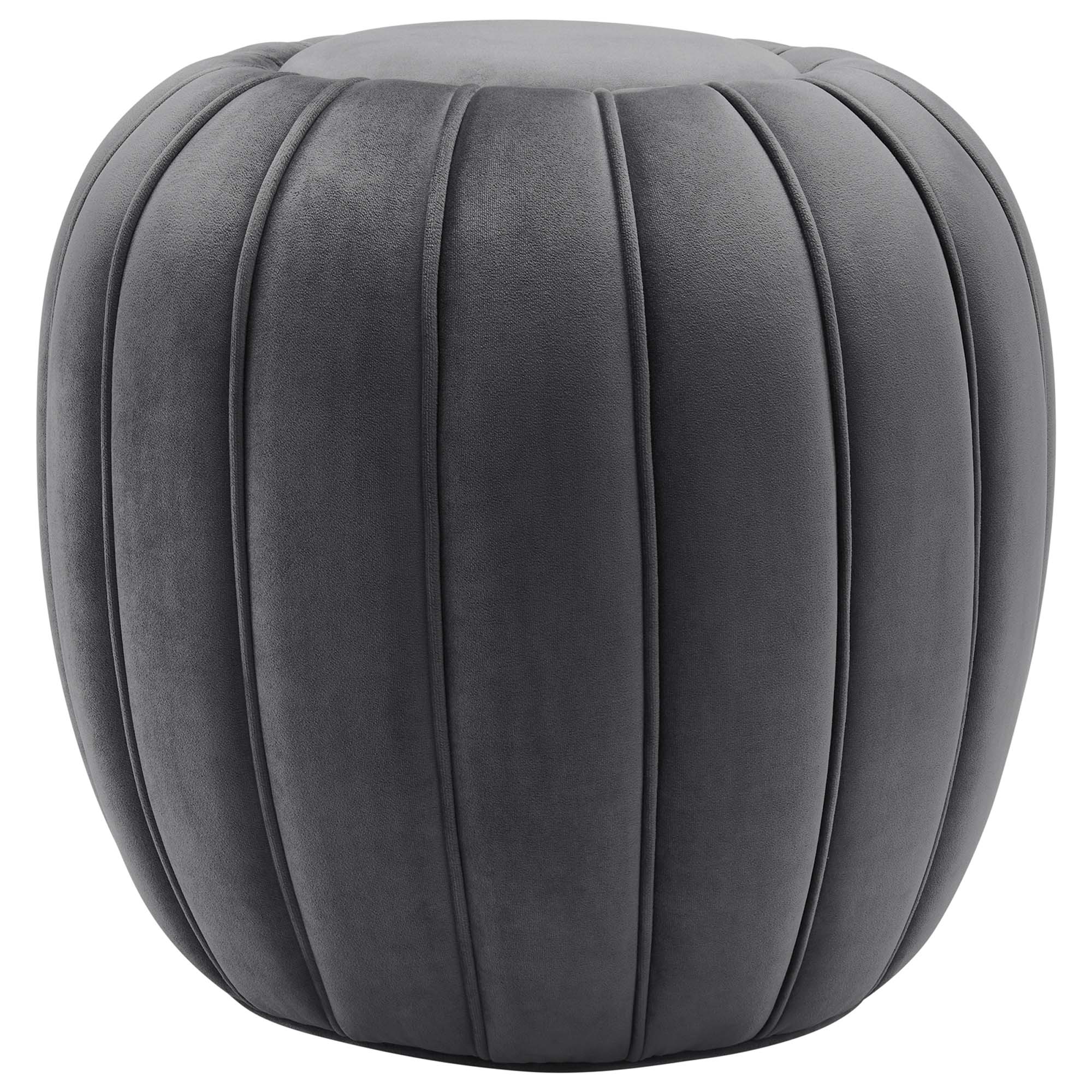 Celebrate Channel Tufted Performance Velvet Ottoman - Gray