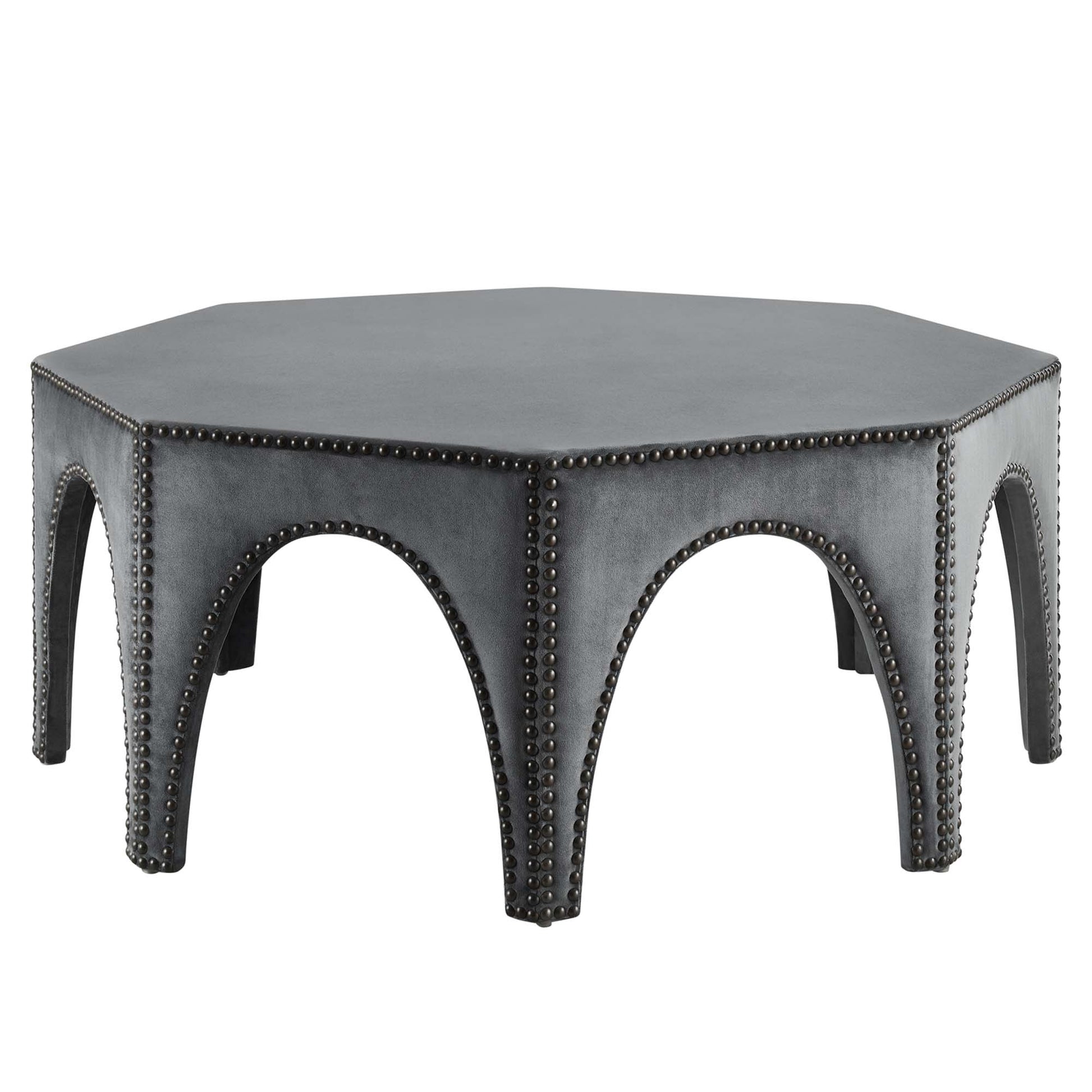Victory Performance Velvet Ottoman - Gray