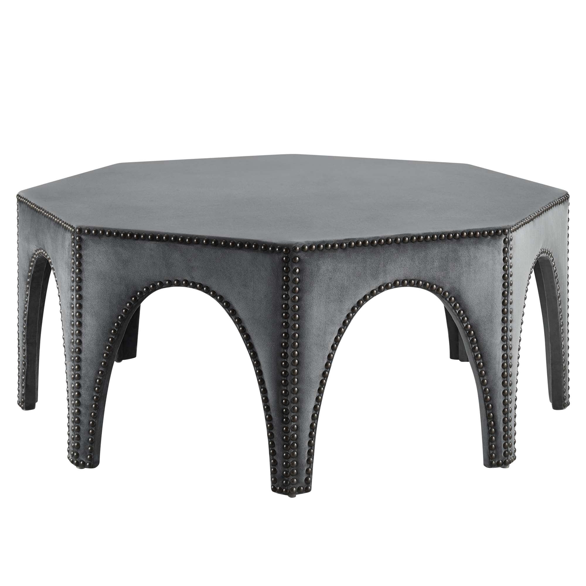 Victory Performance Velvet Ottoman - Gray