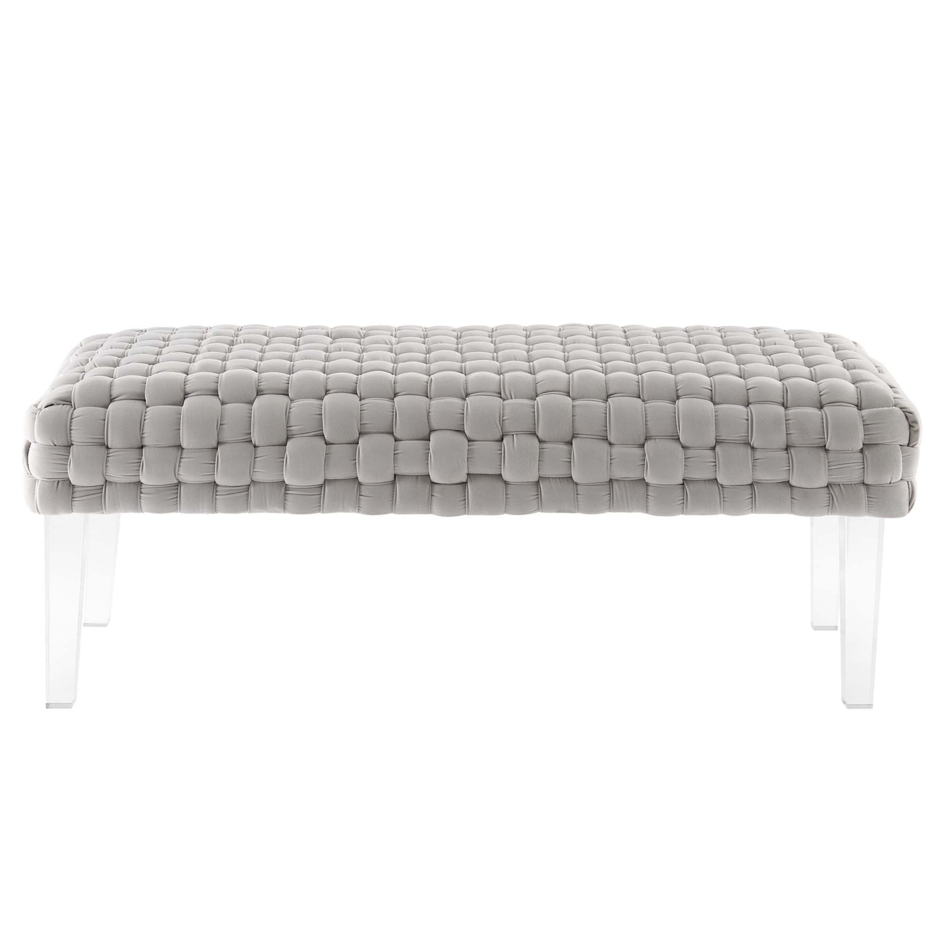 Prologue Woven Performance Velvet Ottoman