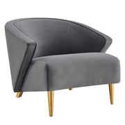 Odyssey Performance Velvet Armchair - Gray