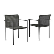 Lagoon Outdoor Patio Dining Armchairs Set of 2 - Charcoal