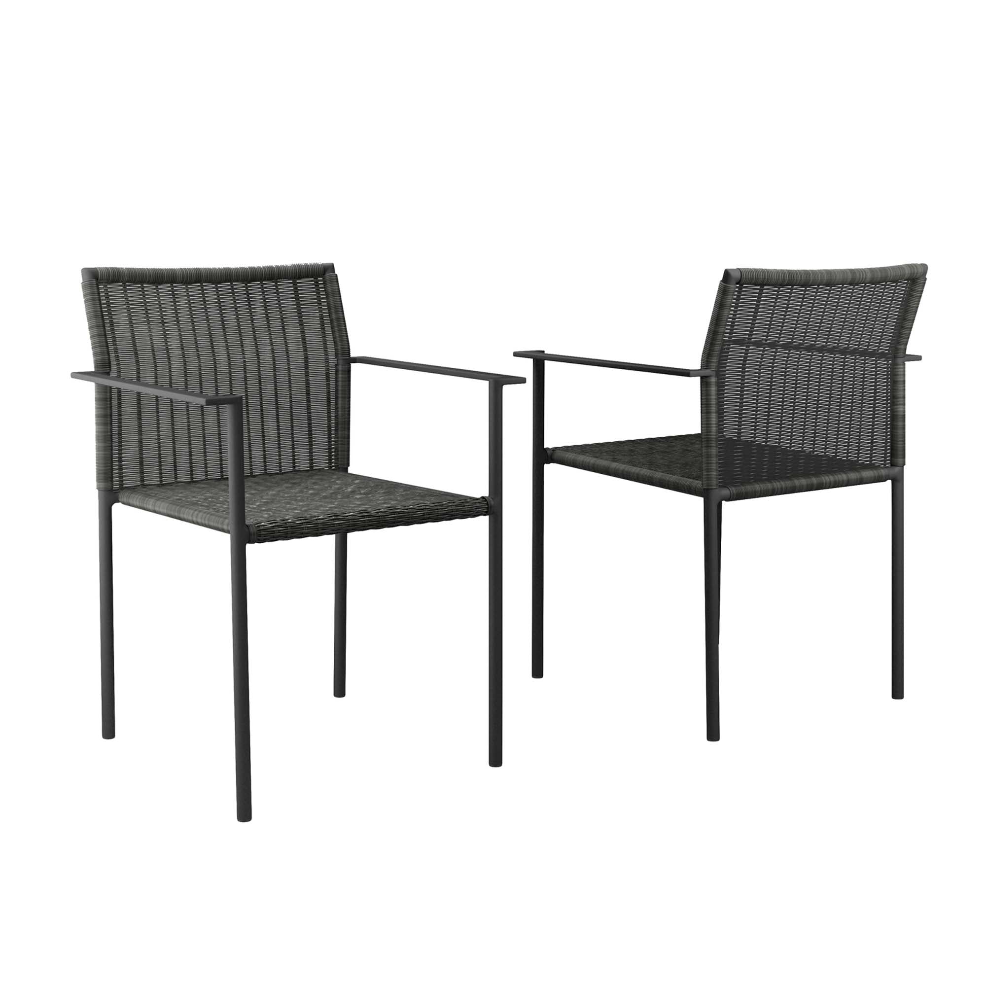 Lagoon Outdoor Patio Dining Armchairs Set of 2 - Charcoal