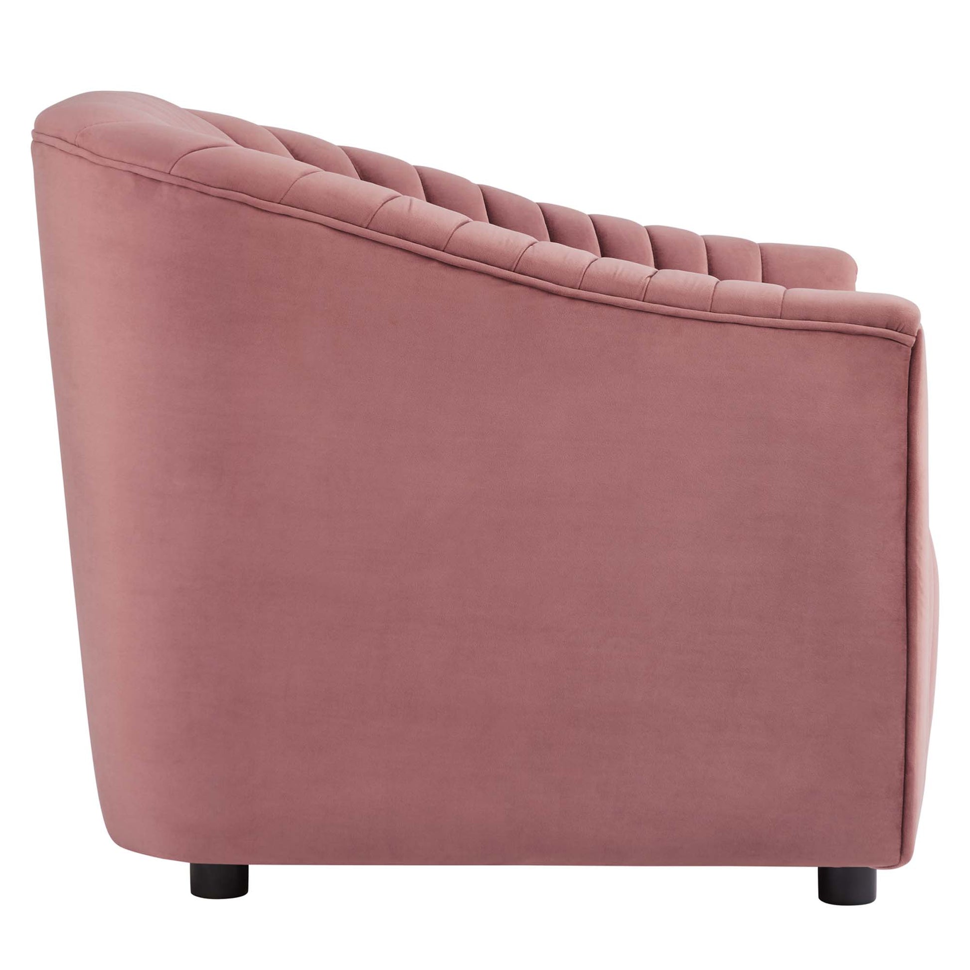 Announce Performance Velvet Channel Tufted Armchair - Navy