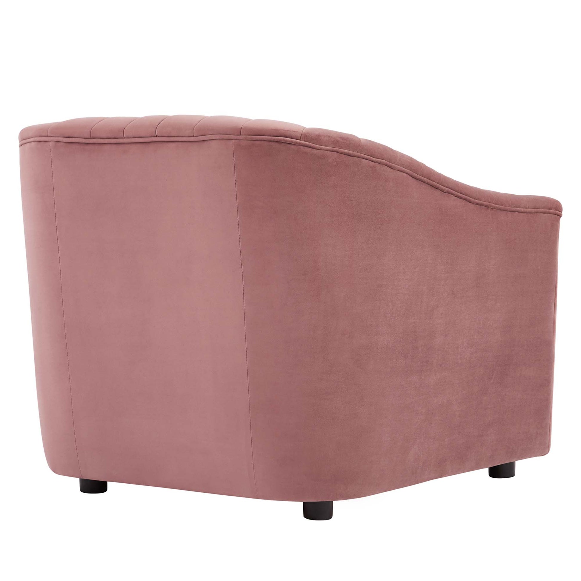 Announce Performance Velvet Channel Tufted Armchair - Pink