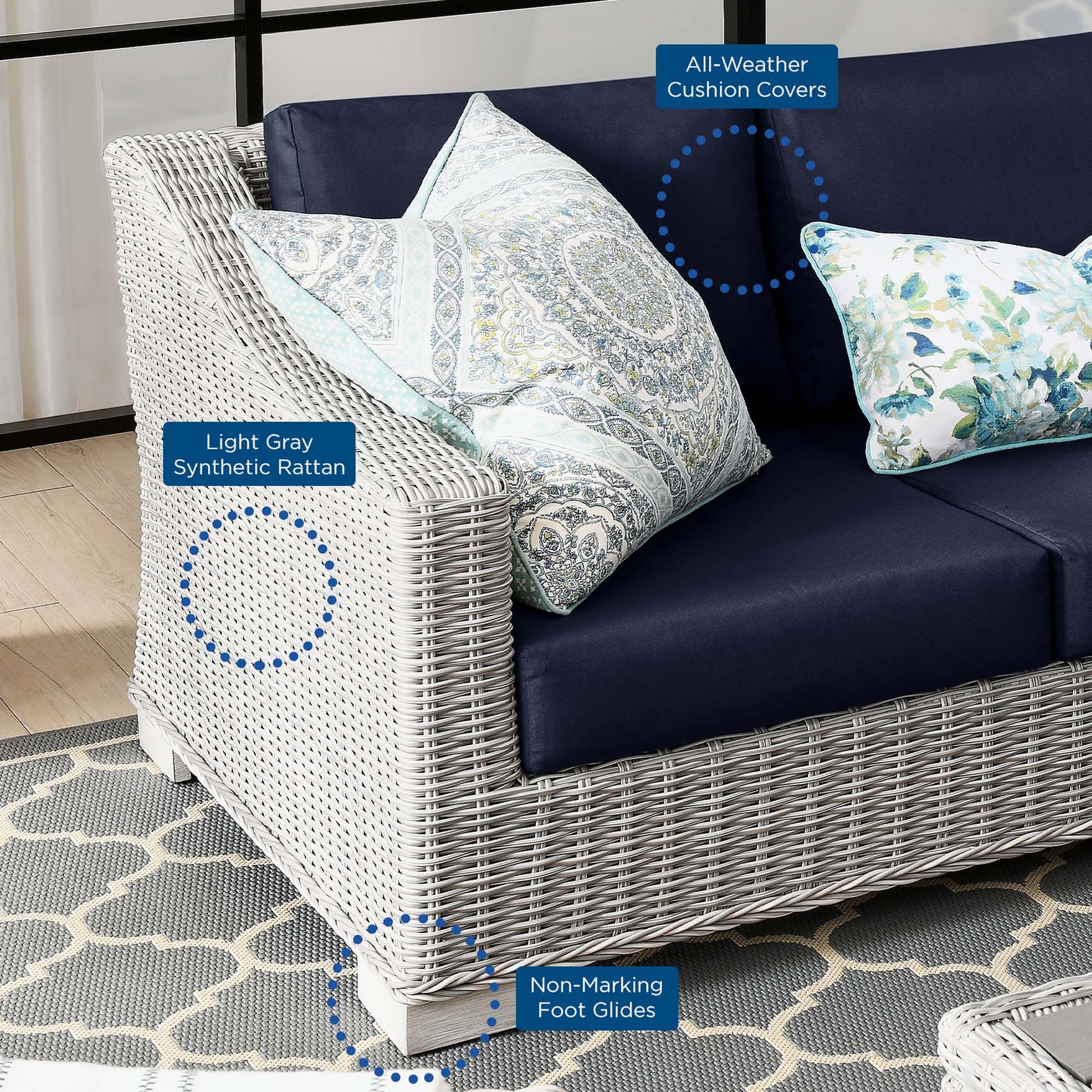 Conway 4-Piece Outdoor Patio Wicker Rattan Furniture Set