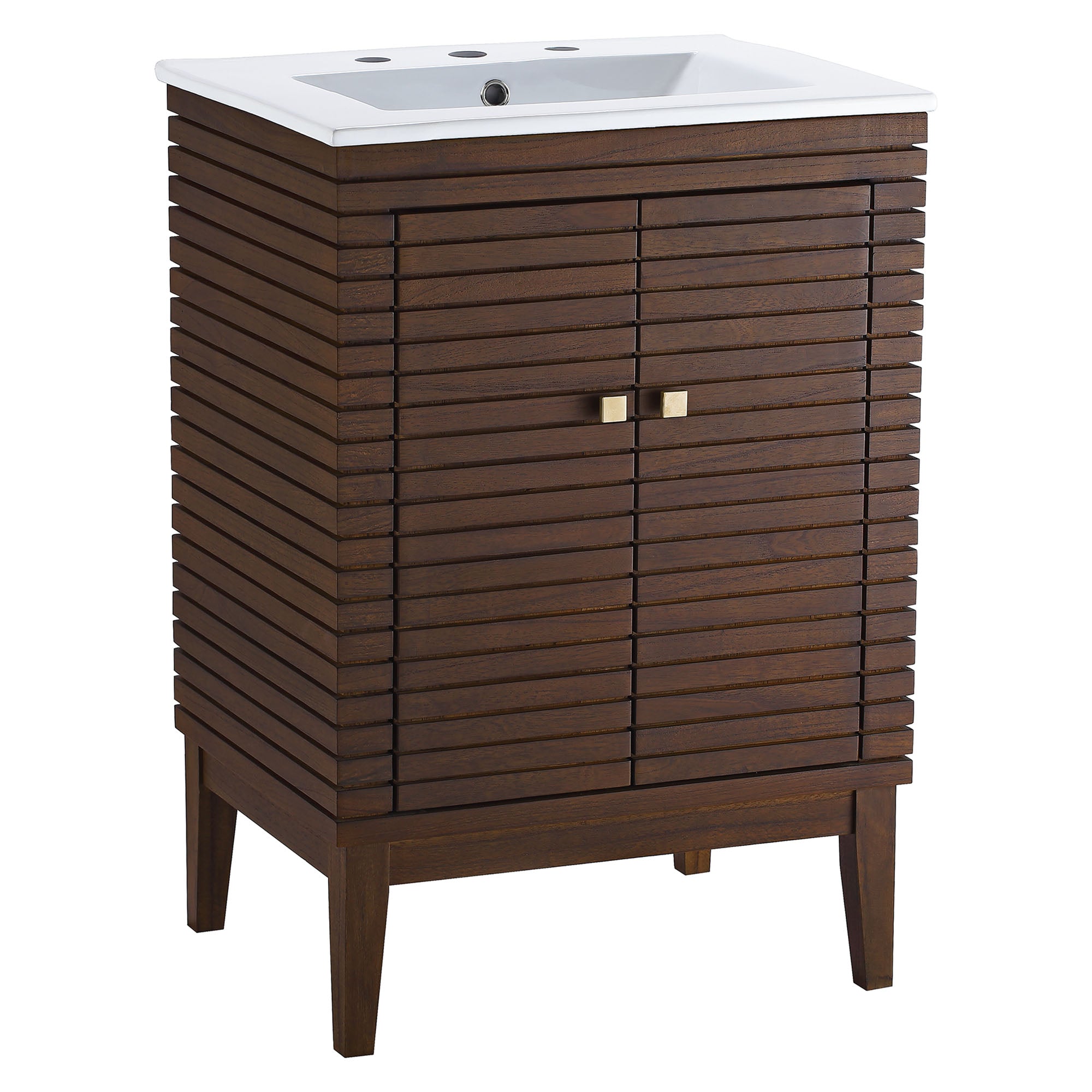 Ledger Bathroom Vanity Basin Included - Walnut White