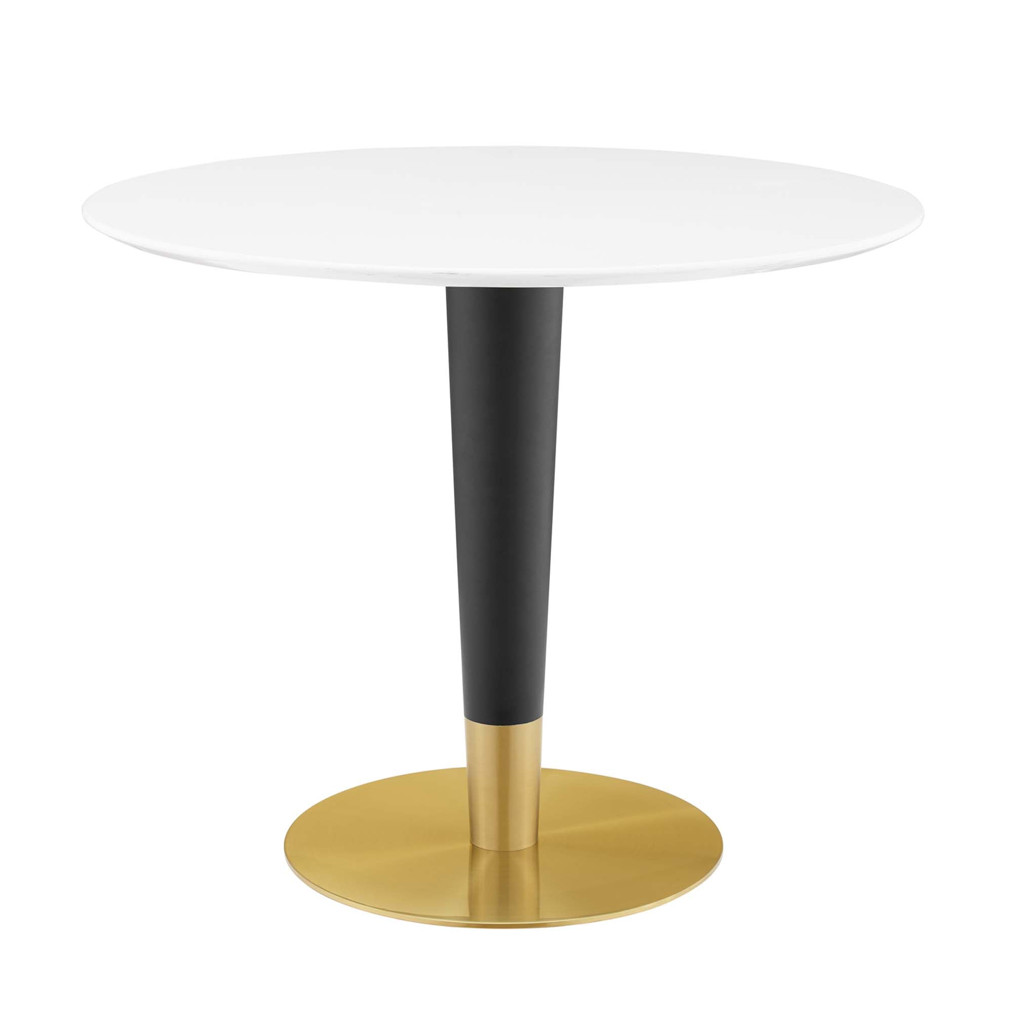 Zinque 36" Dining Table - Gold White