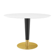 Zinque 42" Oval Dining Table - Gold White