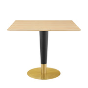 Zinque 36" Square Dining Table - Gold Natural