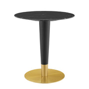 Zinque 28" Artificial Marble Dining Table - Gold Black