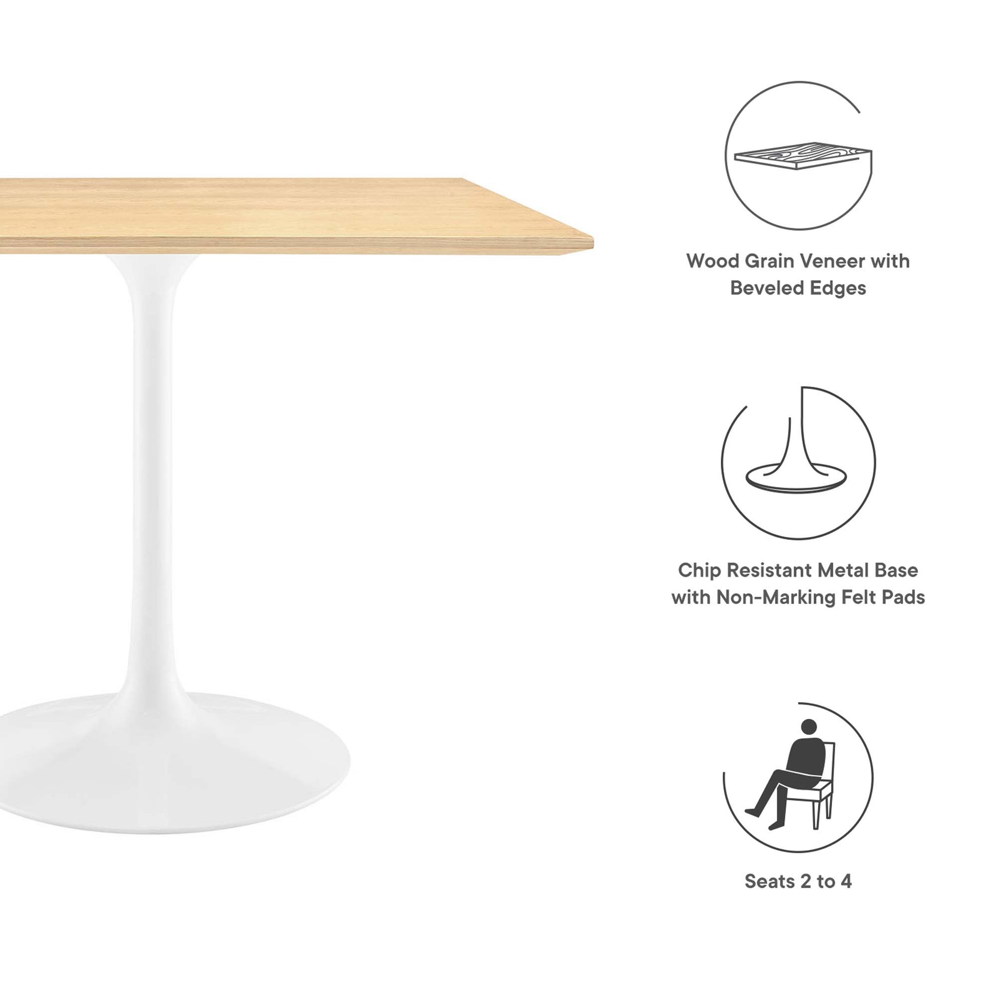 Lippa 36" Square Wood Dining Table