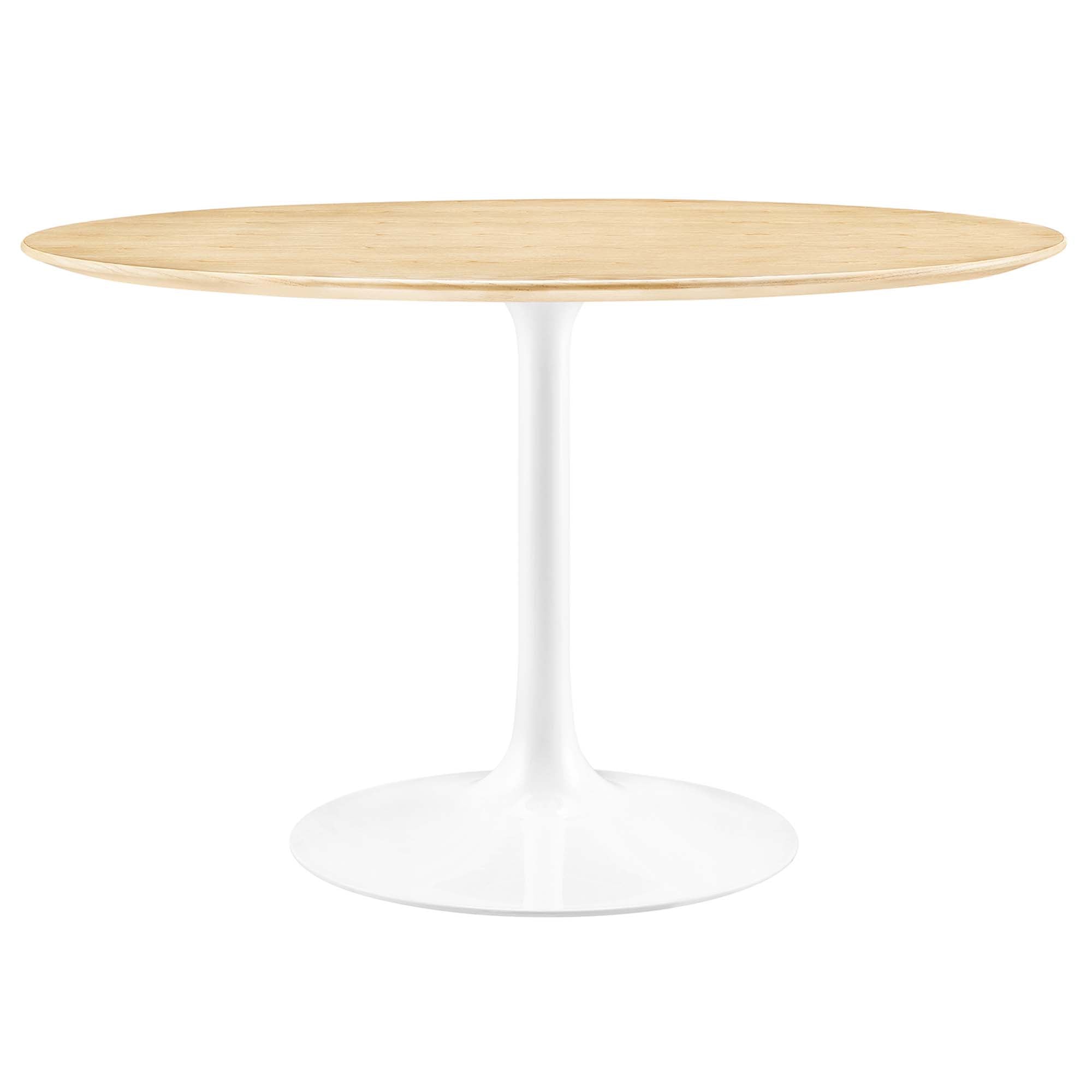 Lippa 48" Round Wood Dining Table - White Natural