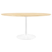 Lippa 60" Round Wood Dining Table - White Natural