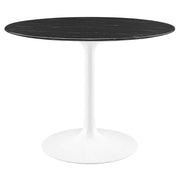 Lippa 40" Round Faux Marble Dining Table - White Black