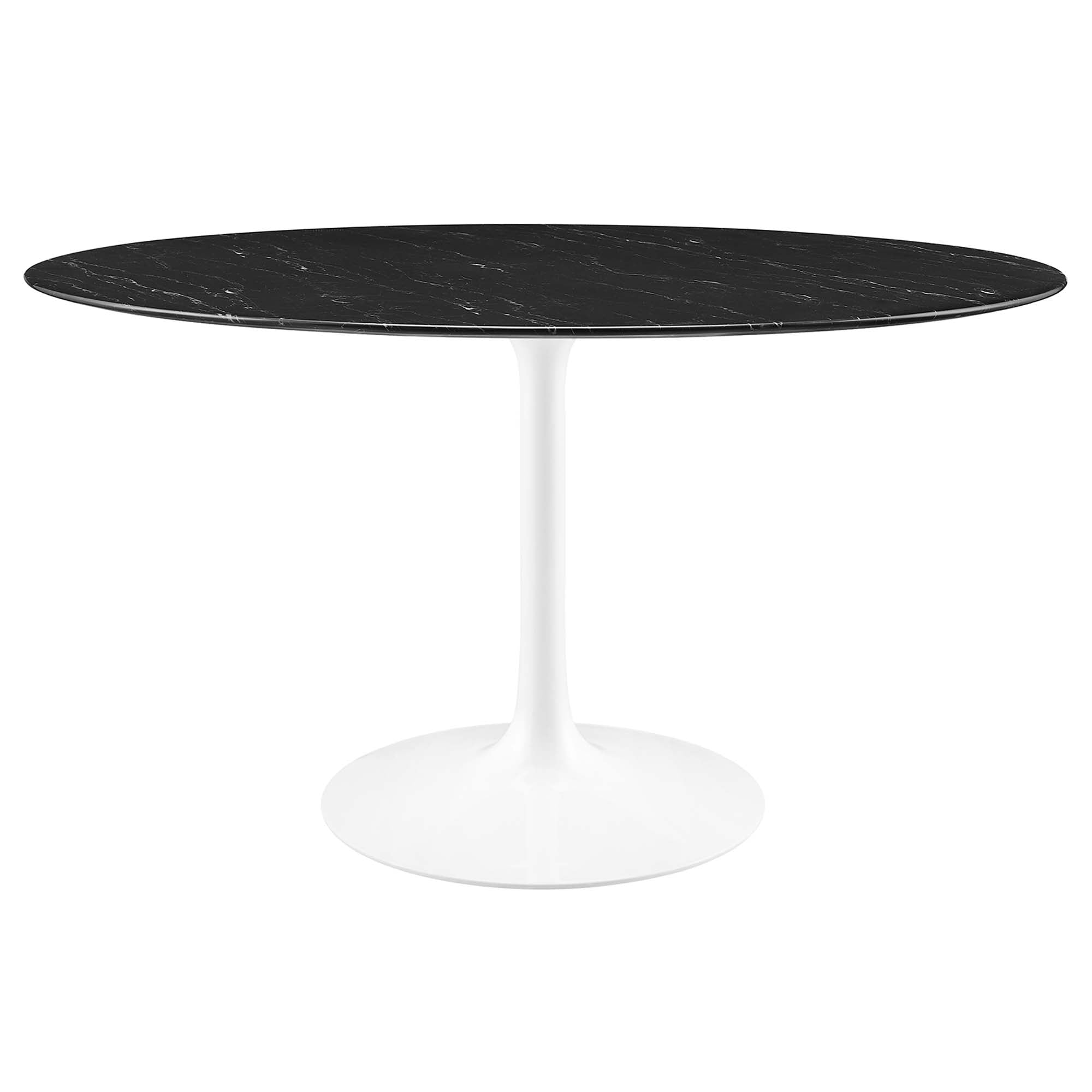 Lippa 54" Round Faux Marble Dining Table - White Black