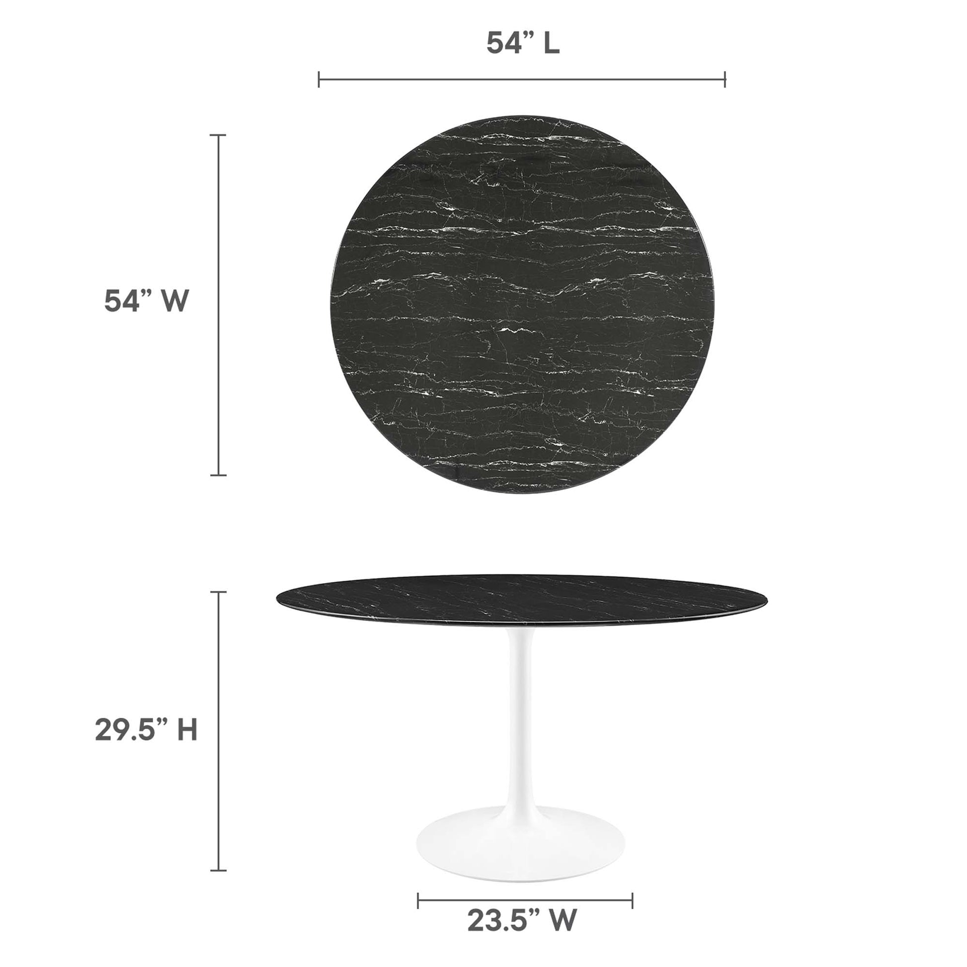 Lippa 54" Round Faux Marble Dining Table