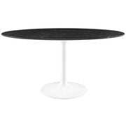 Lippa 60" Oval Faux Marble Dining Table - White Black