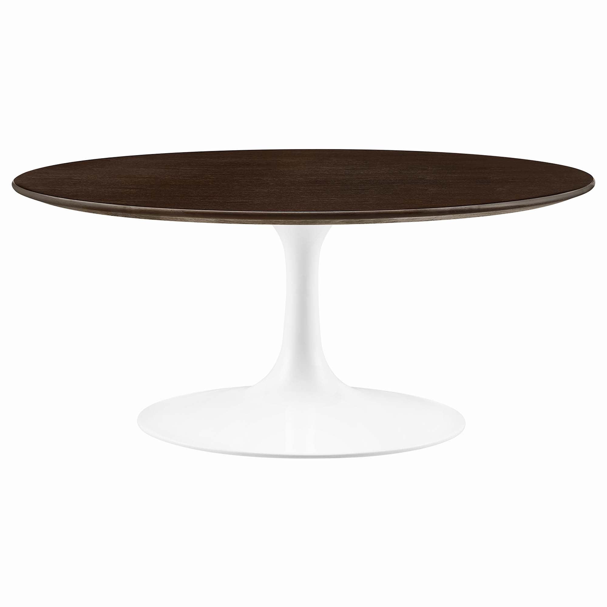 Lippa 36" Round Wood Coffee Table - White Cherry Walnut