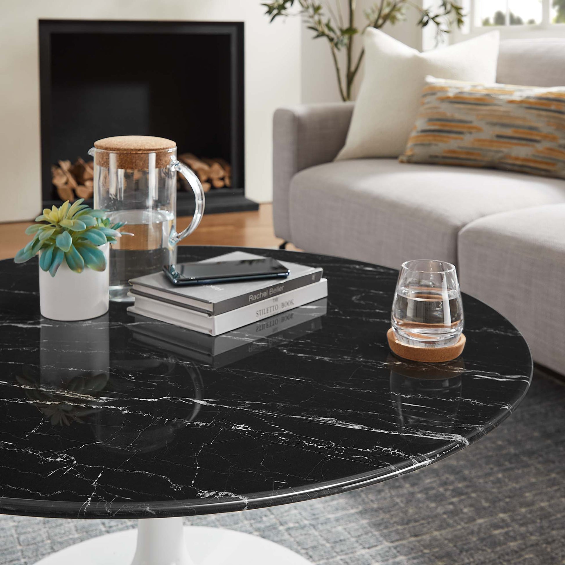 Lippa Round Artificial Marble Coffee Table