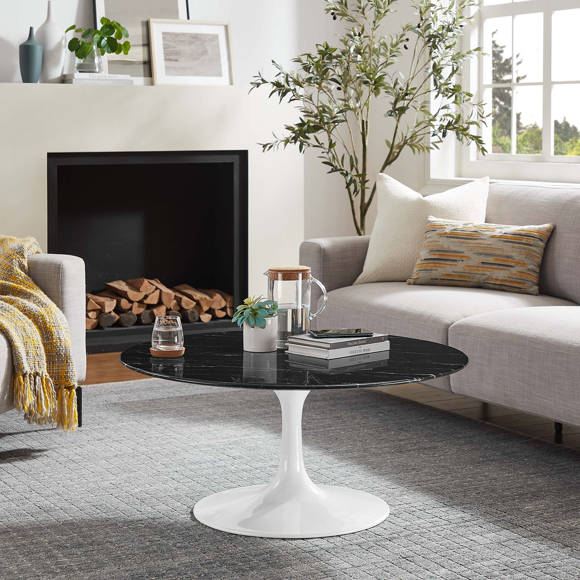 Lippa Round Artificial Marble Coffee Table