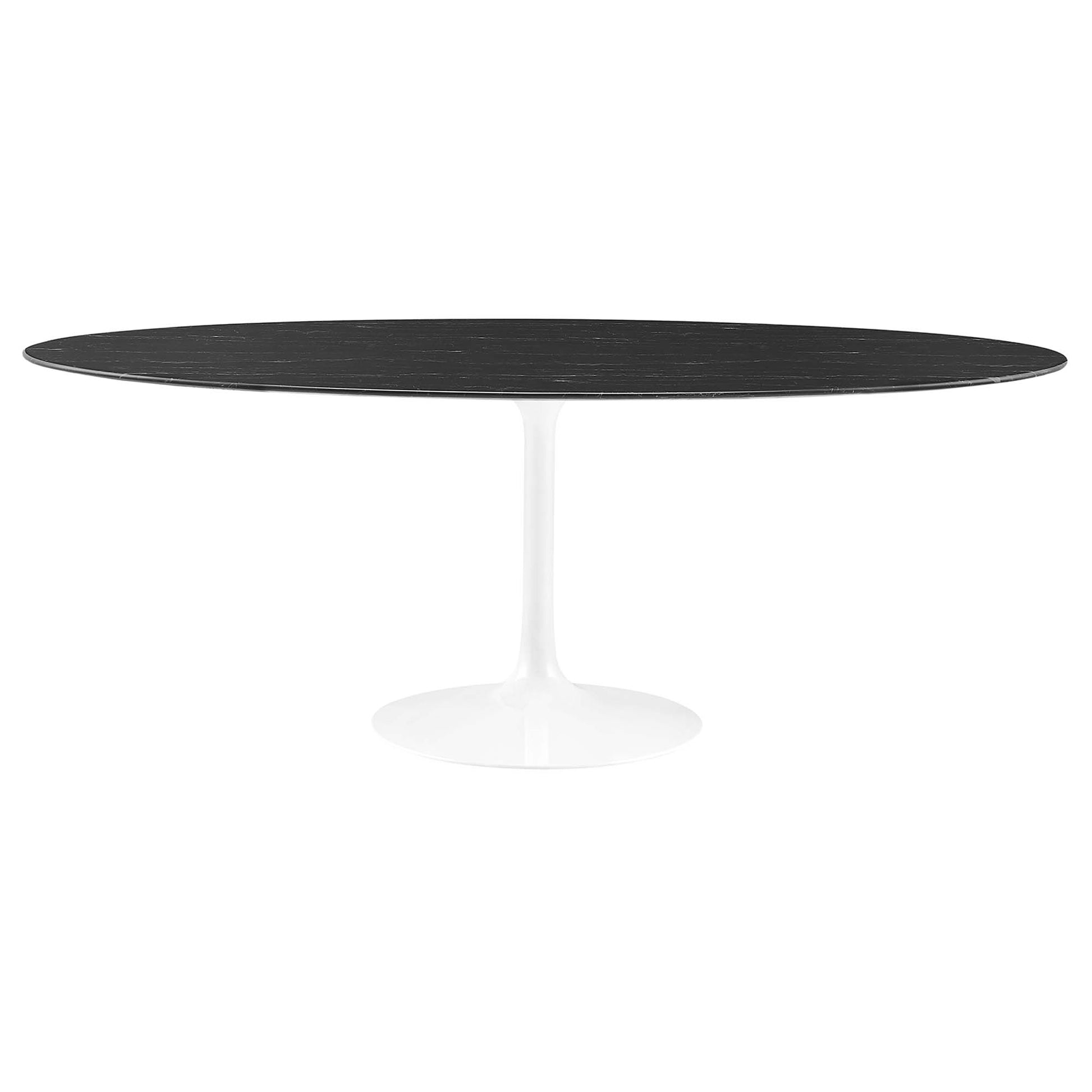 Lippa 78" Oval Faux Marble Dining Table - White Black