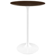 Lippa 28" Round Wood Bar Table - White Cherry Walnut
