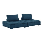 Saunter 2-Piece Tufted Fabric Fabric Loveseat - Azure